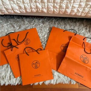 Hermès Orange Shopping Bags